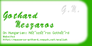 gothard meszaros business card